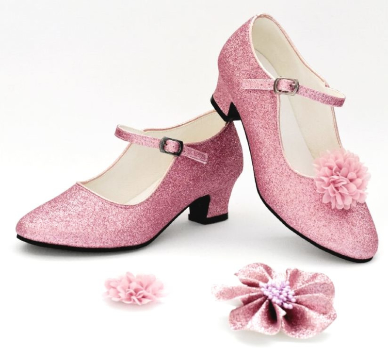 Prinsessen Schoenen Lichtroze Glitter + Kadootje 1 Prinsessen Schoenen Lichtroze Glitter + Kadootje