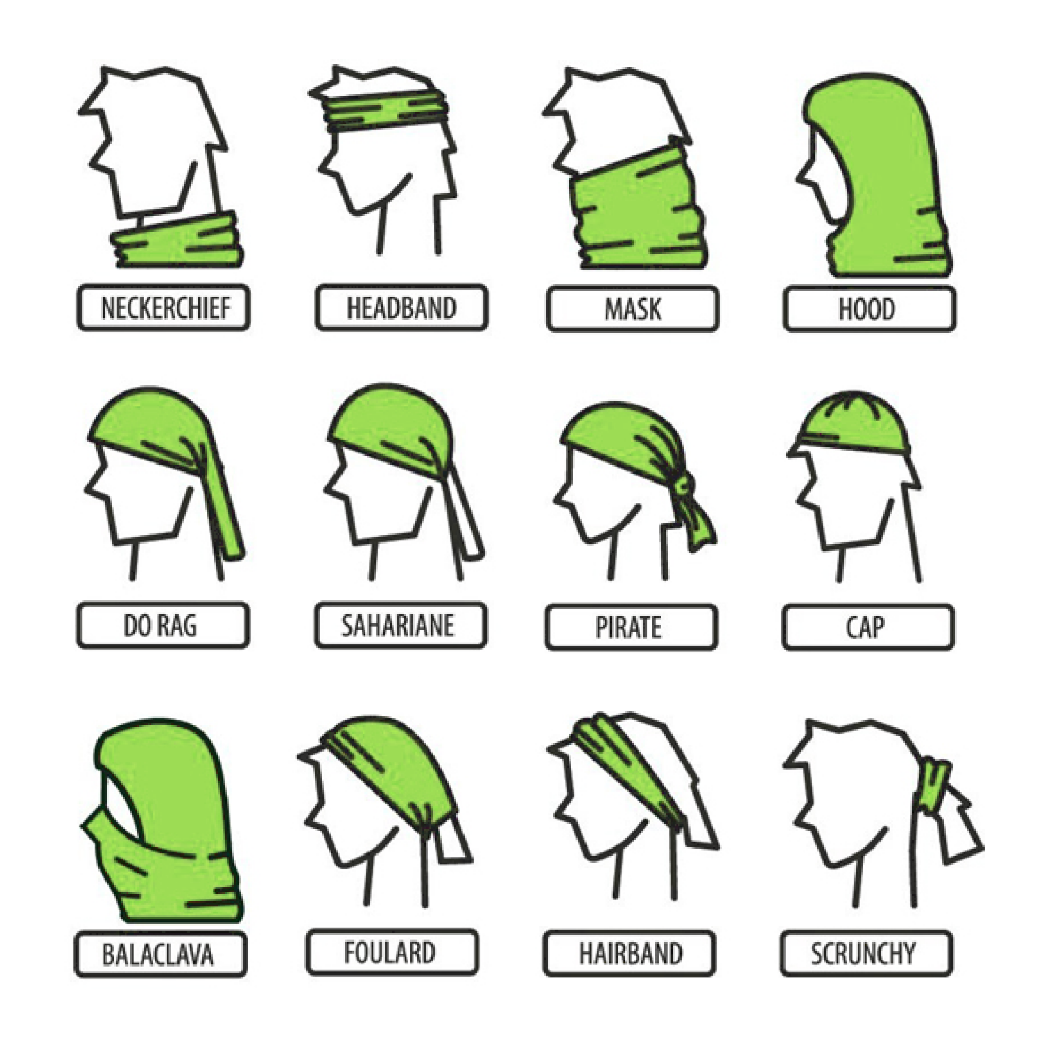 1234feest Multifunctionele Sjaal - Westland - Groen, Wit 2 1234feest Multifunctionele Sjaal - Westland - Groen, Wit - Afbeelding 2