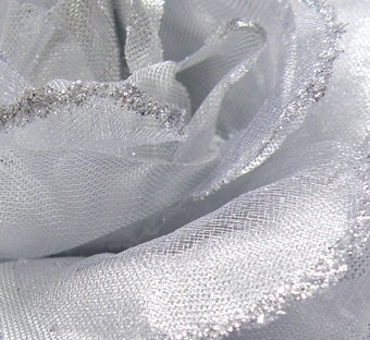 Haarbloem Roos Zilver | Elastiek 3 Haarbloem Roos Zilver | Elastiek - Afbeelding 3