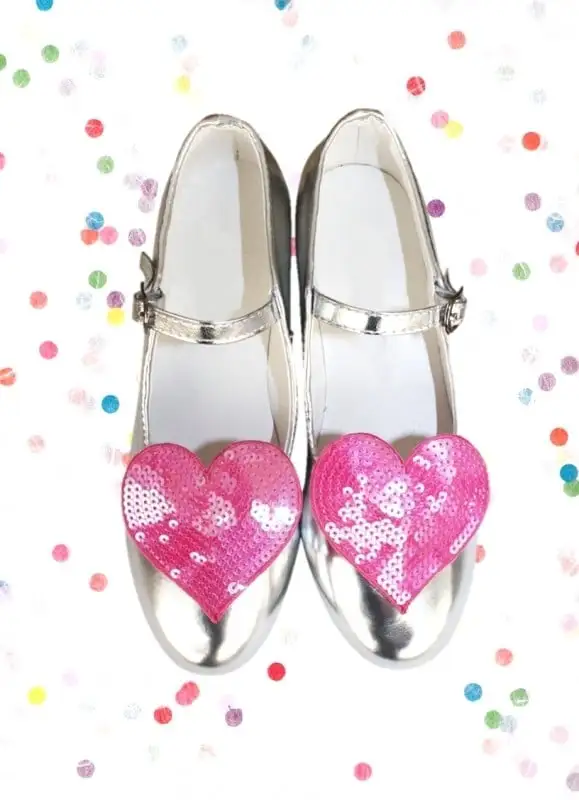 Prinsessen Schoenen Zilver Glitter Hart + Gratis Kadootje 2 Prinsessen Schoenen Zilver Glitter Hart + Gratis Kadootje - Afbeelding 2