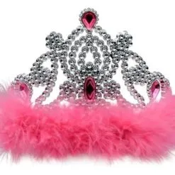 Splendid Kroontje Zilver Veren Roze