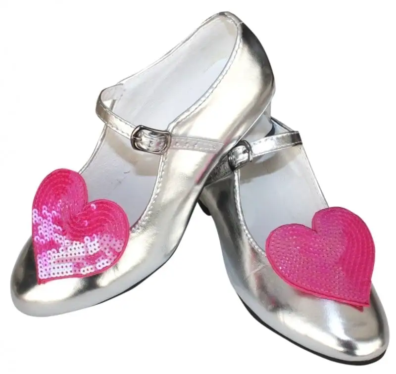 Prinsessen Schoenen Zilver Glitter Hart 1 Prinsessen Schoenen Zilver Glitter Hart