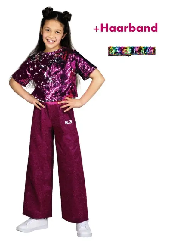 K3 - Studio100 NIEUW K3 Verkleedpak Glitter + Haarband Kado! 1 K3 - Studio100 NIEUW K3 Verkleedpak Glitter + Haarband Kado!