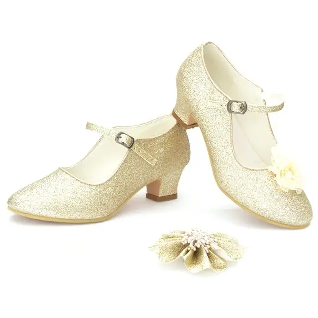 Prinsessen Schoenen Goud Glitter Champagne + Kadootje 1 Prinsessen Schoenen Goud Glitter Champagne + Kadootje