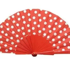 Waaier Rood Wit Dots