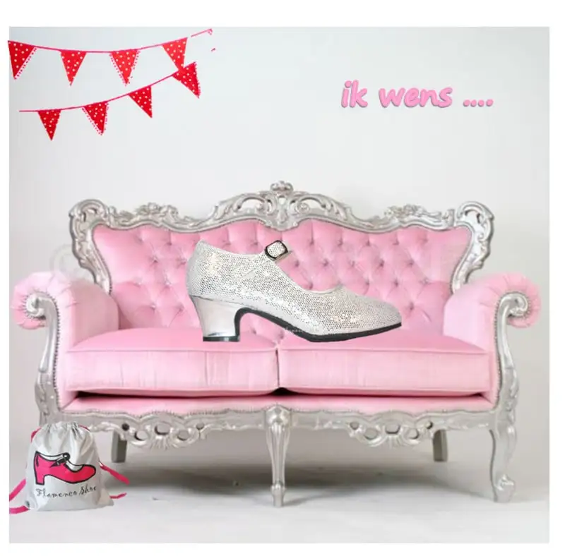 Prinsessen Schoenen Zilver Glitter + Gratis Kadootje 2 Prinsessen Schoenen Zilver Glitter + Gratis Kadootje - Afbeelding 2