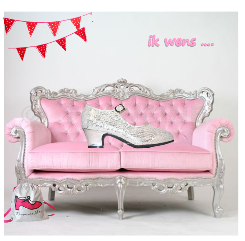 Prinsessen Schoenen Zilver Glitter + Gratis Kadootje 2 Prinsessen Schoenen Zilver Glitter + Gratis Kadootje - Afbeelding 2