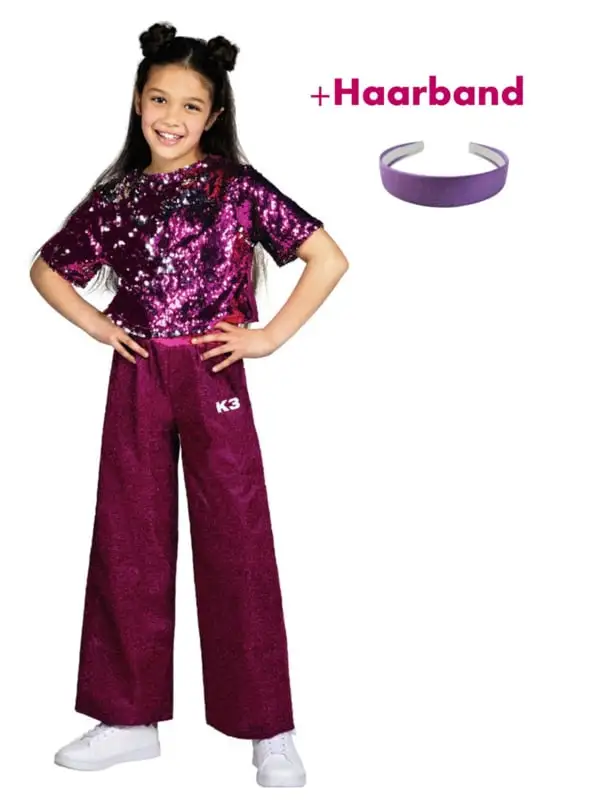 K3 - Studio100 NIEUW K3 Verkleedpak Glitter + Haarband Kado! 1 K3 - Studio100 NIEUW K3 Verkleedpak Glitter + Haarband Kado!