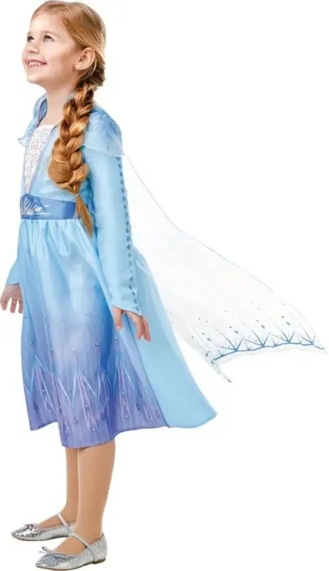 Disney - Rubies Elsa Frozen II Jurk Prinsessenjurk + Gratis Haarband 2 Disney - Rubies Elsa Frozen II Jurk Prinsessenjurk + Gratis Haarband - Afbeelding 2
