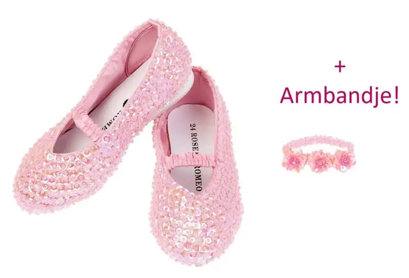 Rose And Romeo Prinsessen Schoentjes Roze + Armbandje 1 Rose And Romeo Prinsessen Schoentjes Roze + Armbandje