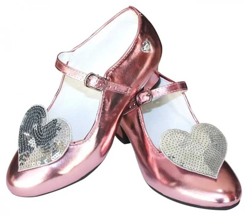 Prinsessen Schoenen Pink Metalic Glitter Hart 1 Prinsessen Schoenen Pink Metalic Glitter Hart