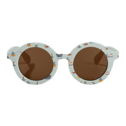 Little Dutch Zonnebril - Rond - Blauw - Met Botenprint - Voor Kinderen