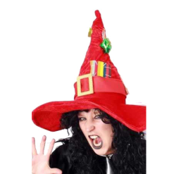 PartyXplosion Hoed - Heksenhoed - Rood - Met Decoraties -Prinses Accessoires Winkel partyxplosion hoed heksenhoed rood met decoraties 2