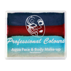 PartyXplosion Schmink - Splitcake - Paars, Rood, Lichtblauw, Wit - 50 Gram