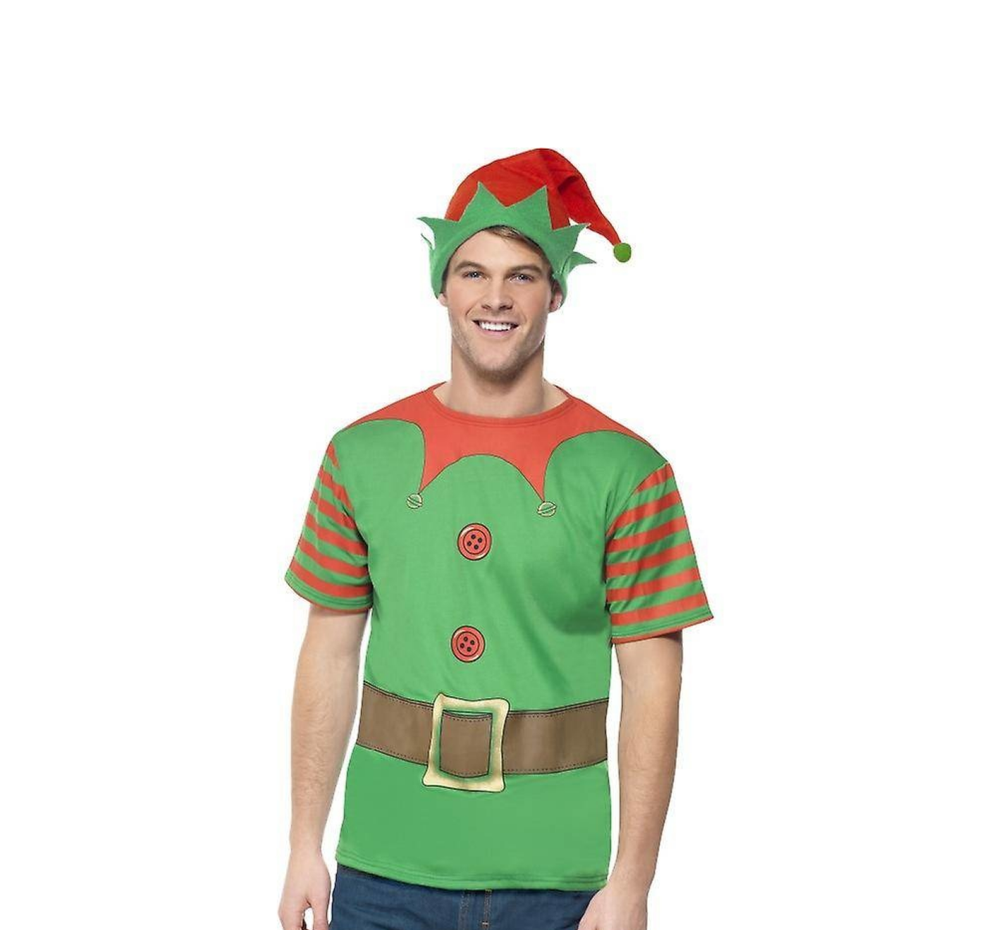 Smiffys Elf - Shirt & Muts - M 1 Smiffys Elf - Shirt & Muts - M