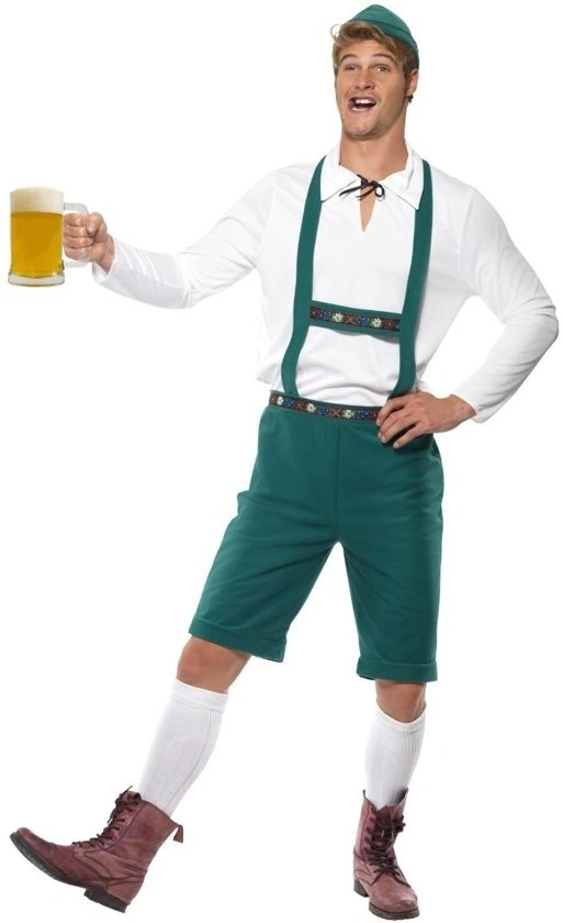 Smiffys Oktoberfest - Kostuum - Lederhose, Shirt & Hoed - Groen - XL 3 Smiffys Oktoberfest - Kostuum - Lederhose, Shirt & Hoed - Groen - XL - Afbeelding 3