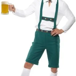 Smiffys Oktoberfest - Kostuum - Lederhose, Shirt & Hoed - Groen - M -Prinses Accessoires Winkel smiffys oktoberfest kostuum lederhose shirt hoed g 6