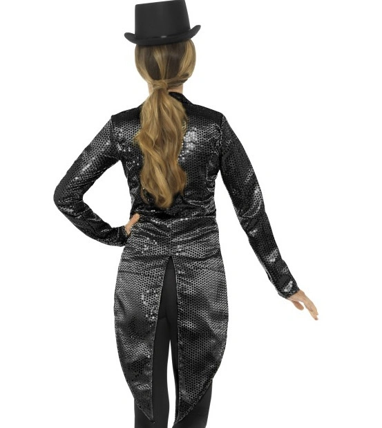 Smiffys Pailletten - Kostuum - Slipjas - Voor Dames - Zwart - S 3 Smiffys Pailletten - Kostuum - Slipjas - Voor Dames - Zwart - S - Afbeelding 3