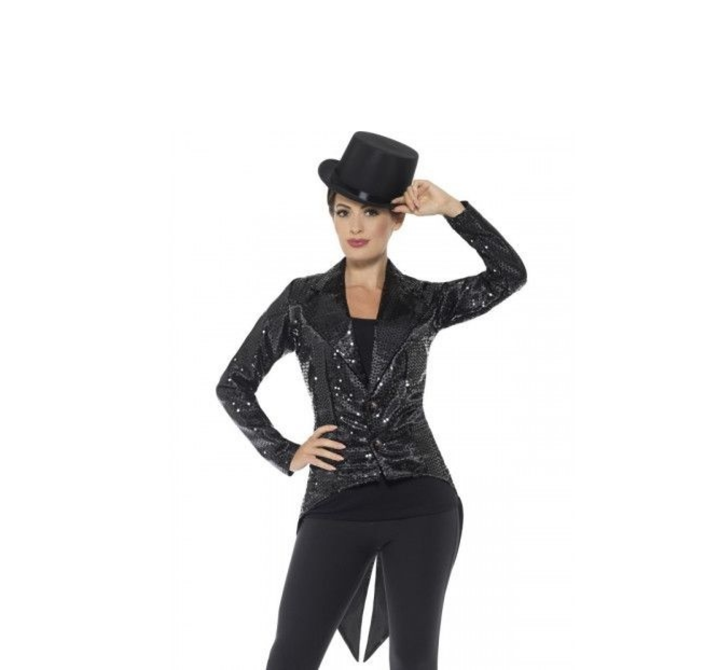 Smiffys Pailletten - Kostuum - Slipjas - Voor Dames - Zwart - S 1 Smiffys Pailletten - Kostuum - Slipjas - Voor Dames - Zwart - S